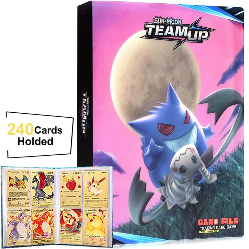 

240Pcs Album Pokemon Holder Folder Collections Livre Pokémon Cards Album Book Map Binder Playing Game Top Loaded List Toys Gift