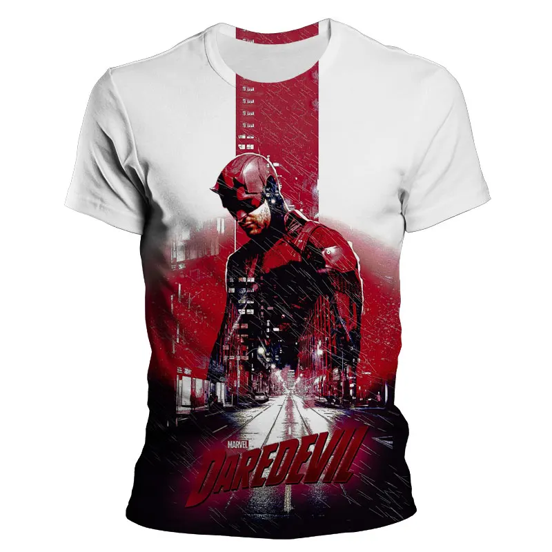 Мужская летняя футболка Marvel Daredevil 3D Печатный Классный женский стиль Harajuku модная