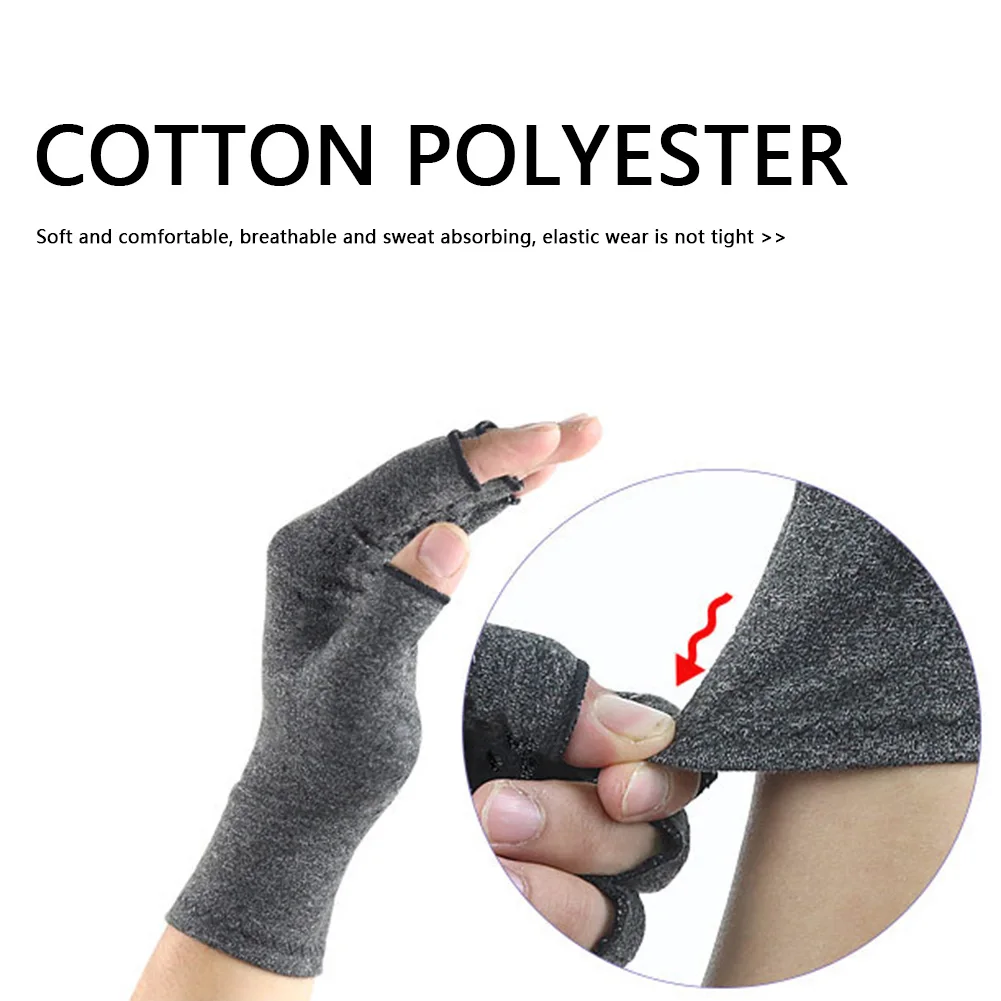 

Hand Wrist Support Brace Breathable Fabric Anti Arthritis Therapy Compression Gloves Fingerless Compression Gloves for Women Men