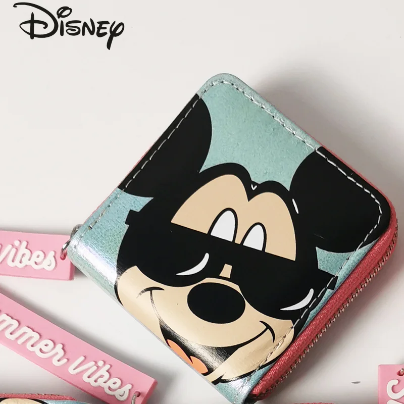 

Disney Original 2022 New Mickey Fashion Women's Wallet PU Short Luxury Brand Women's Coin Purse High Quality Cute Wallet