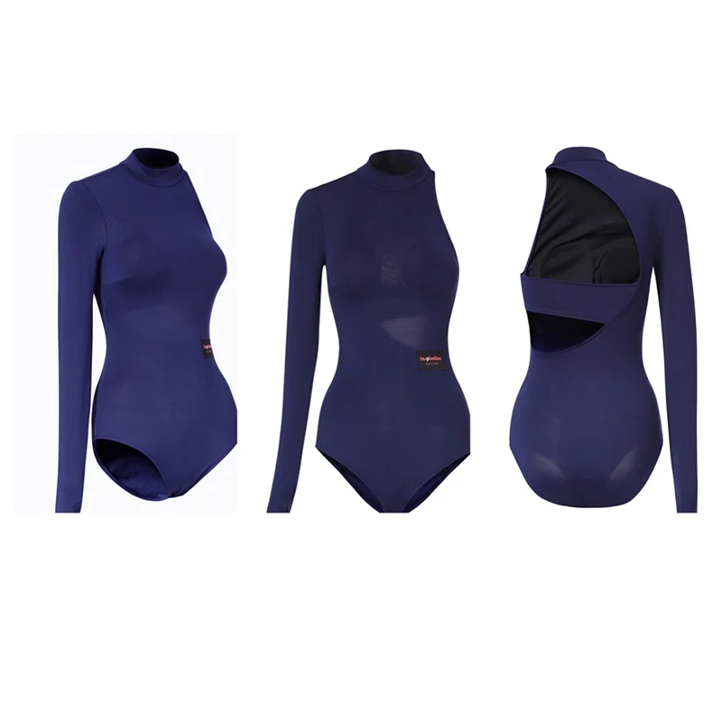 

Latin Dance Costumes Sloping Shoulder Jumpsuit Single Sleeved National Standard Dance Clothes Latin Dance Practice Wear DQS8869