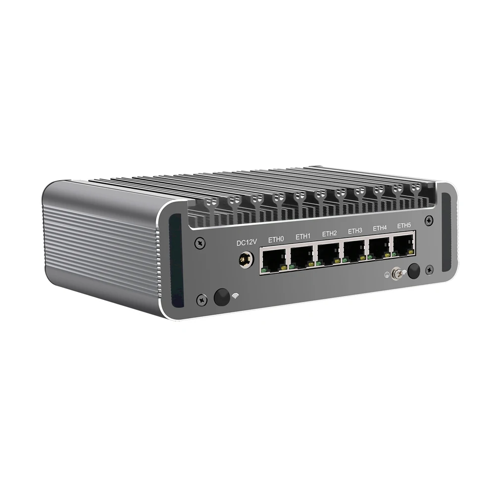 HUNSN Micro Firewall Appliance Mini PC RJ25 pFsense Microtik Intel Core I5/I7 UNNsense Ultra Angle VPN Router AES-NI 6x I211 LAN