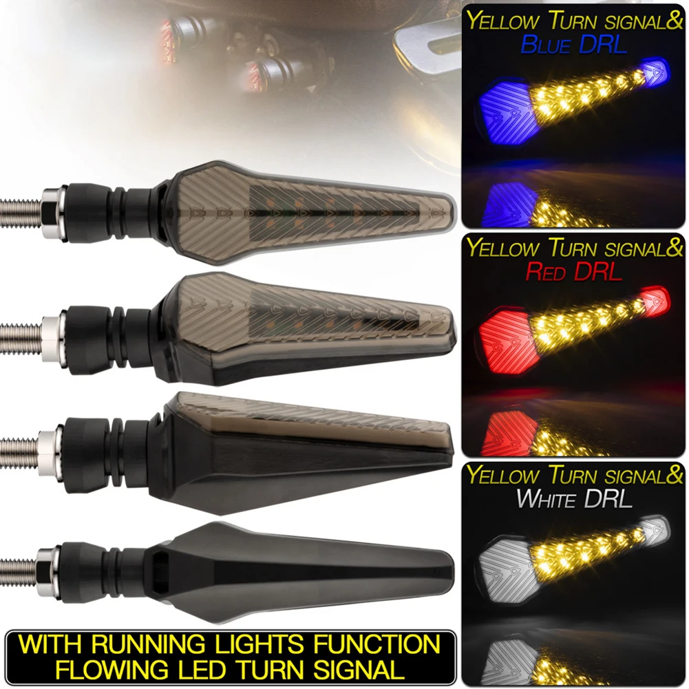 

2PCS LED Motorcycle Turn Signals Light 12 SMD Tail Flasher Flowing Water Blinker IPX66 Bendable Motorcycle Flashing Lights