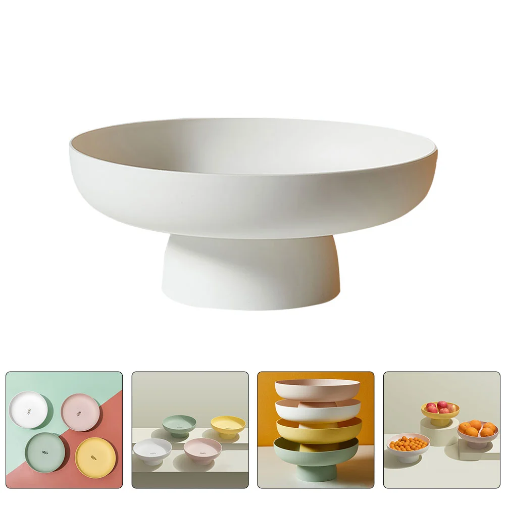 

Fruit Bowl Plate Dish Snack Serving Bowls Dessert Basket Stand Footed Draining Holder Kitchen Food Salad Decorative Base Round