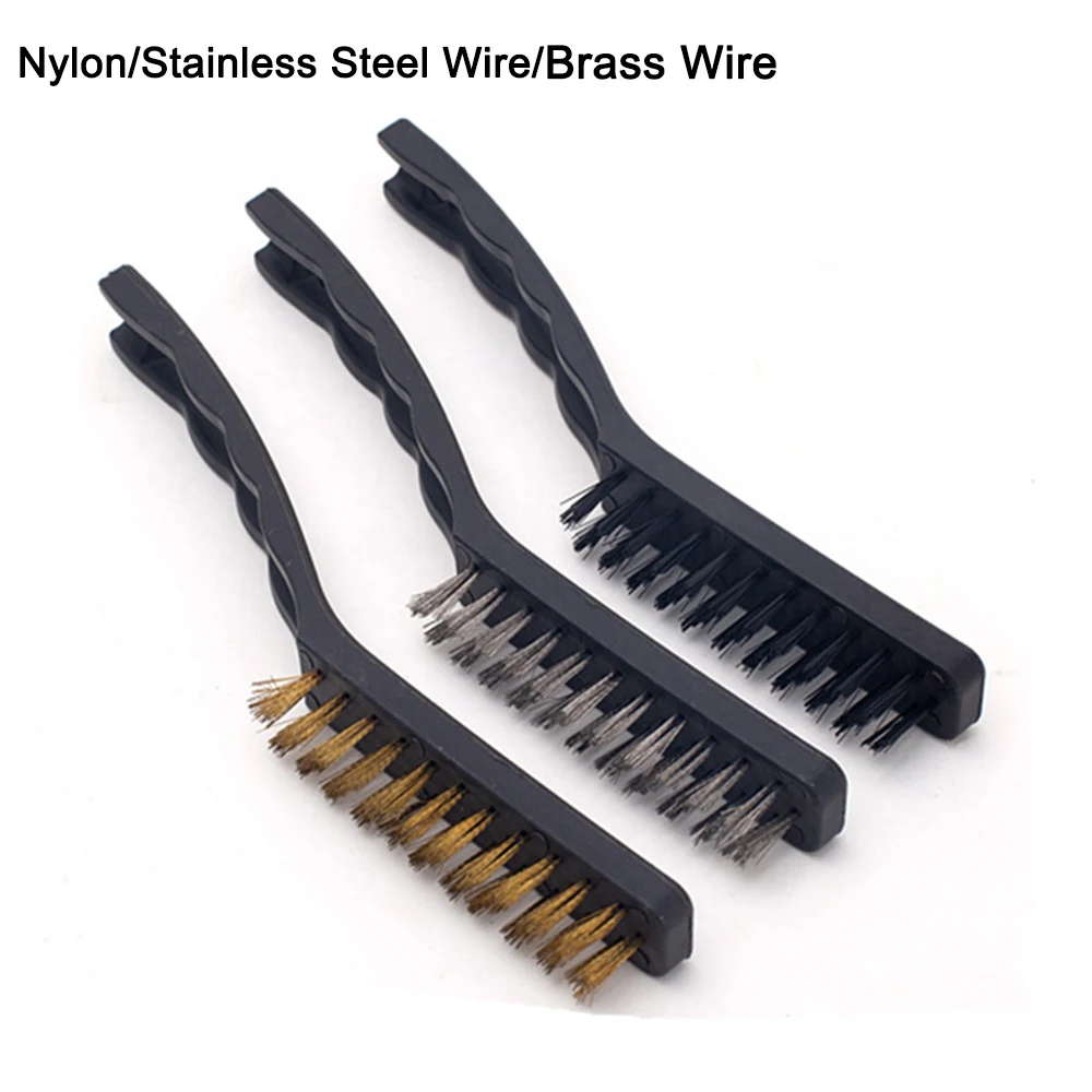 

Stainless Steel Wire Brush Mini Remove Rust Brush Metal Scrubbing Polishing Cleaning Tools Home Tool Brass Wire Nylon Brush Set