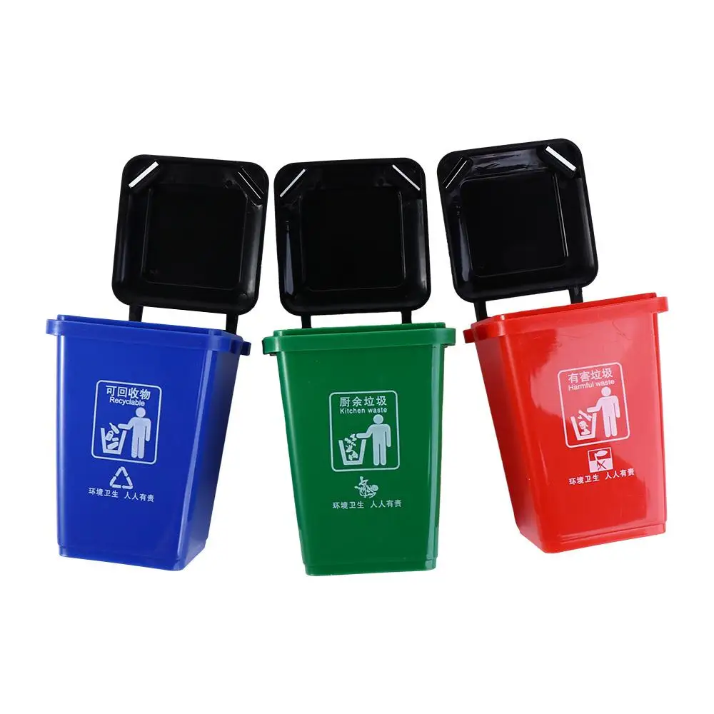 Desktop Organizer Home Storage Can Mini Garbage Sorting Decor Toys Pen Waste Bin Trash Model