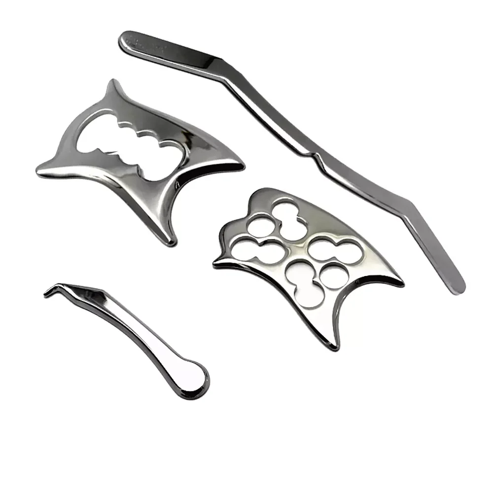 

4pcs/set Stainless Steel Fascia Muscle Release Knife Gym Sports Soft Tissue IASTM Therapy Relaxation Tool Manual Gua Sha Scraper