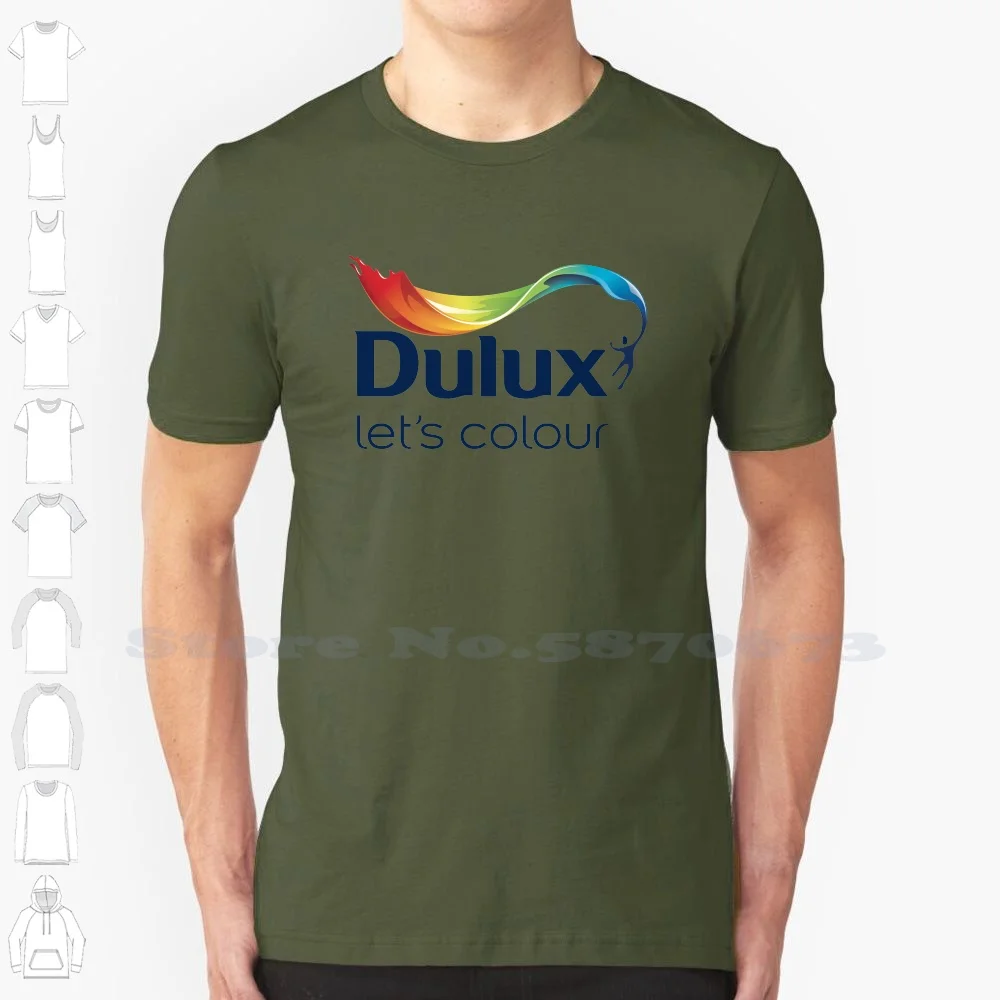 

Повседневная Уличная футболка Dulux с логотипом, графическая футболка из 100% хлопка