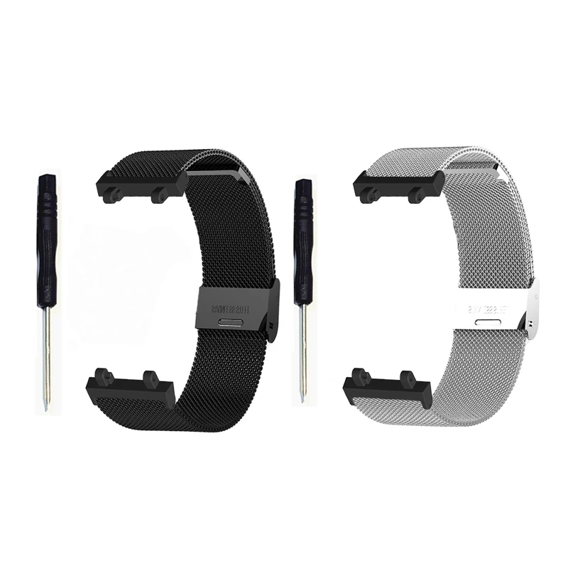 

Wristband Metal Mesh Band Compatible with AmazfitT Rex 2 Sport SmartWatch Wriststrap Bracelet Replace Adjustable Unisex