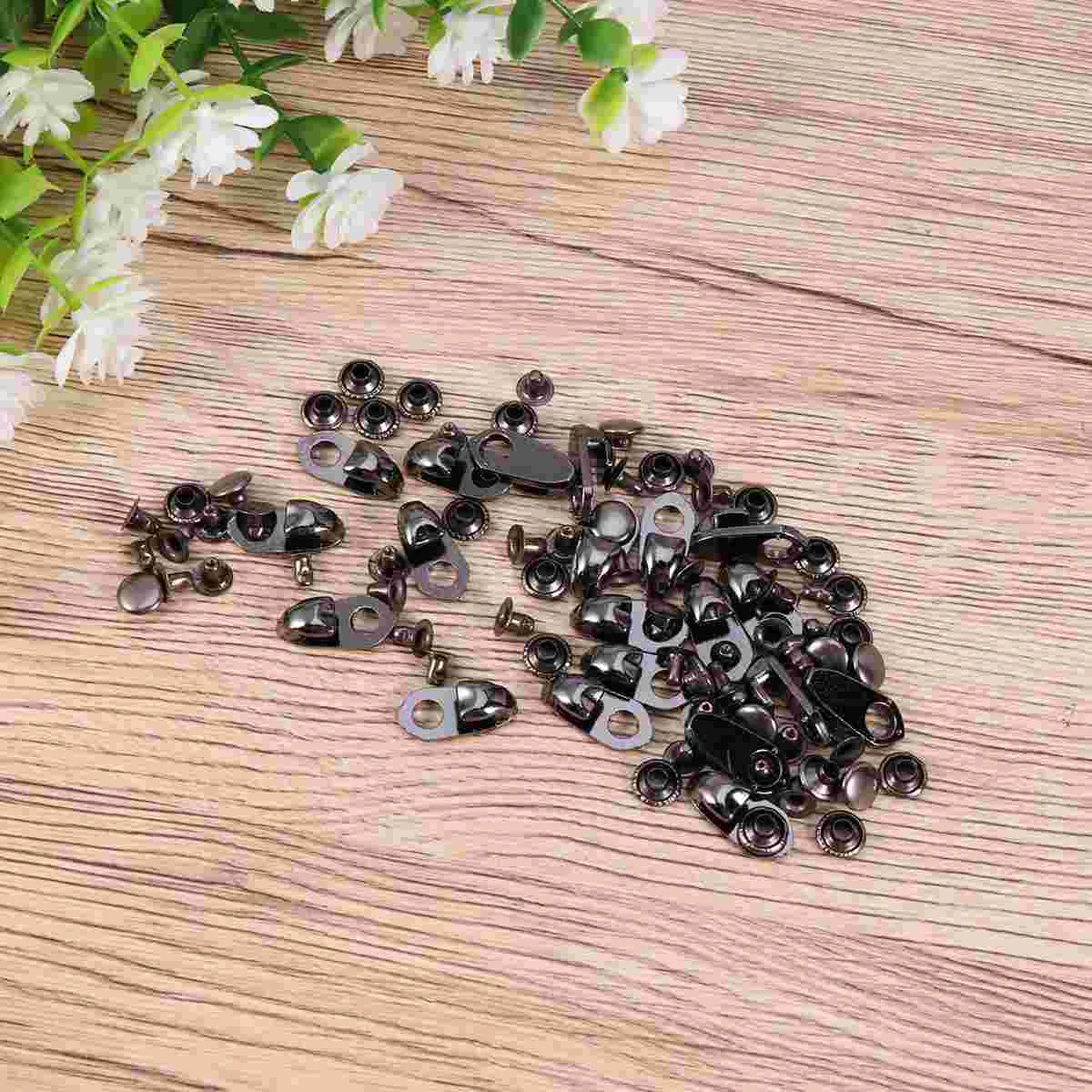 Набор из 20 втулок металлические люверсы кнопки крючки для обуви черные пуговицы