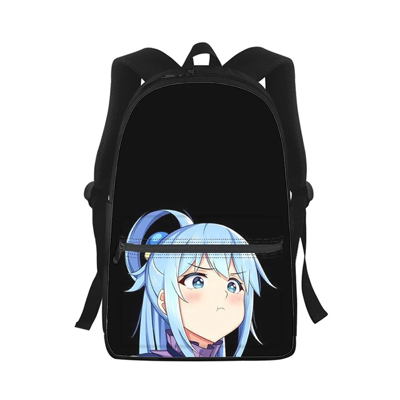 Konosuba Aqua cute Anime Men Women Backpack 3D Print Fashion Student School Bag Laptop Backpack Kids Travel Shoulder Bag