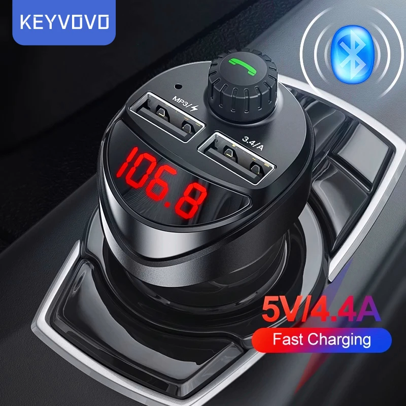

Автомобильное зарядное устройство, FM-передатчик, Bluetooth, автомобильный аудио mp3-плеер, TF карта, автомобильный комплект, 3,4 А, автомобильное зар...
