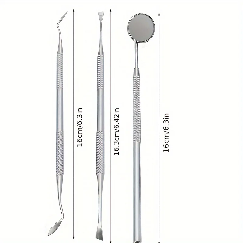 Набор Для Зубной Гигиены 3-в-1 Со Скребком Языка Зубочистка Зеркало Рта