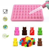 silicone gummy bear chocolate jelly mold with dropper candy maker ice tray mould