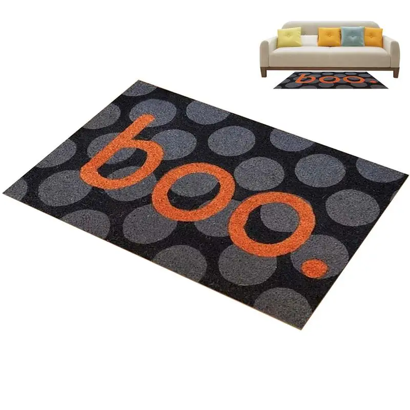 

Halloween Absorbent Doormat Cartoon Halloween Lettering Door Mat Thickened Non-Slip Halloween Lettering Floor Mat