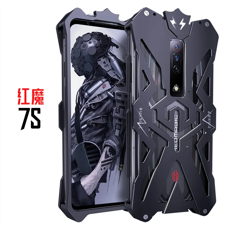 Luxury Thor Punk Aluminum Bumper Metal Shockproof Armor Defender Case For Red Magic 7s 7 Pro 5G Shockproof Heavy Duty Cover