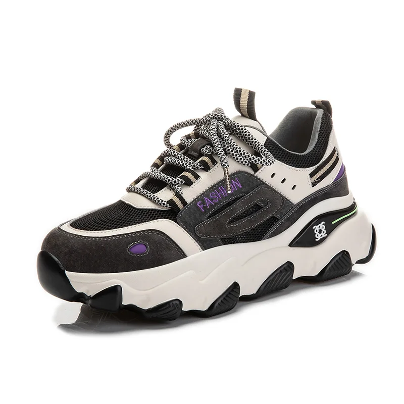

Elad Halabi 2022 New Fashion Leather Mesh Breathable Women Casual Shoes Ladies Platform Sneakers Non-slip GYM Shoes