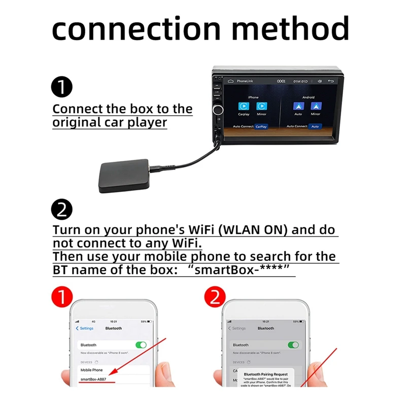 Carplay Ai Box Проводной активатор к беспроводному ключу Поддержка порта USB/Type-C для
