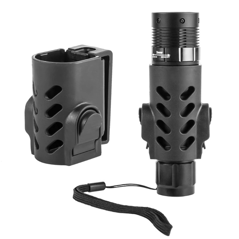 

360-Degree Rotating Flashlight Holsters Flashlight Black Color