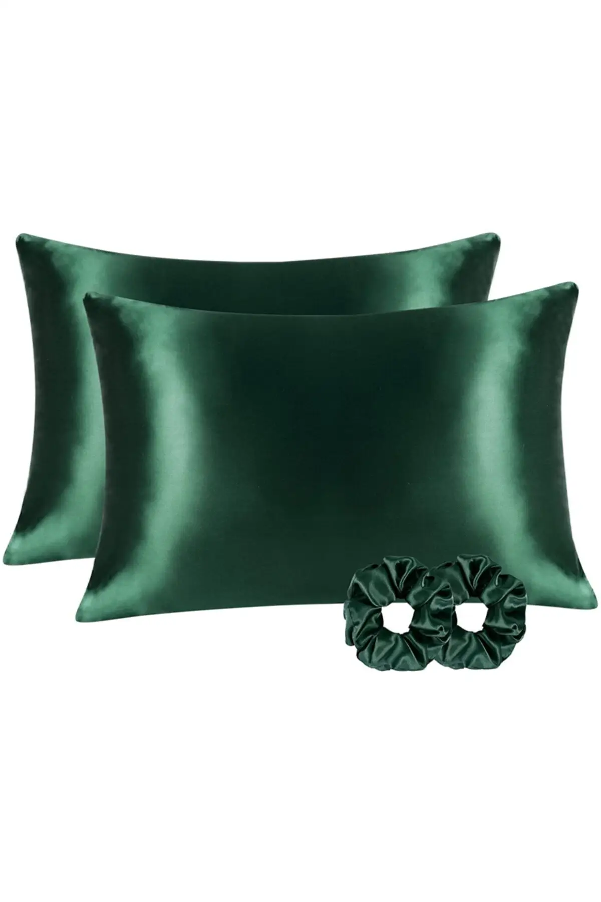 

100% Шелковая атласная подушка 50x70 см, 2 шт., подушка с пряжкой, темно-зеленая Подушка и подушка, текстиль для спальни, домашняя мебель