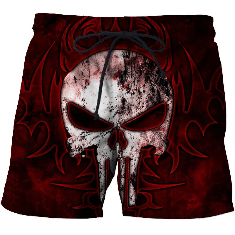 

Summer Men Beach Shorts Pants 3d Printed Terror Skull Siwm Trunks Swimsuit Men Clothes Casual Short Ropa Hombre Board Shorts