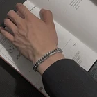 Европейский и американский многоразмерный браслет-цепочка в стиле хип-хоп и Панк Простой браслет из нержавеющей стали ювелирные изделия для мужчин и женщин