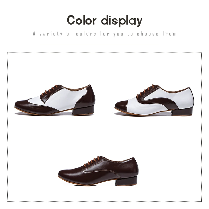 DKZSYIM New Latin Dance Shoes Men Adult Professional Salsa dance Shoes Genuine Leather Plus Size Low Heel Ballroom Tango Shoes
