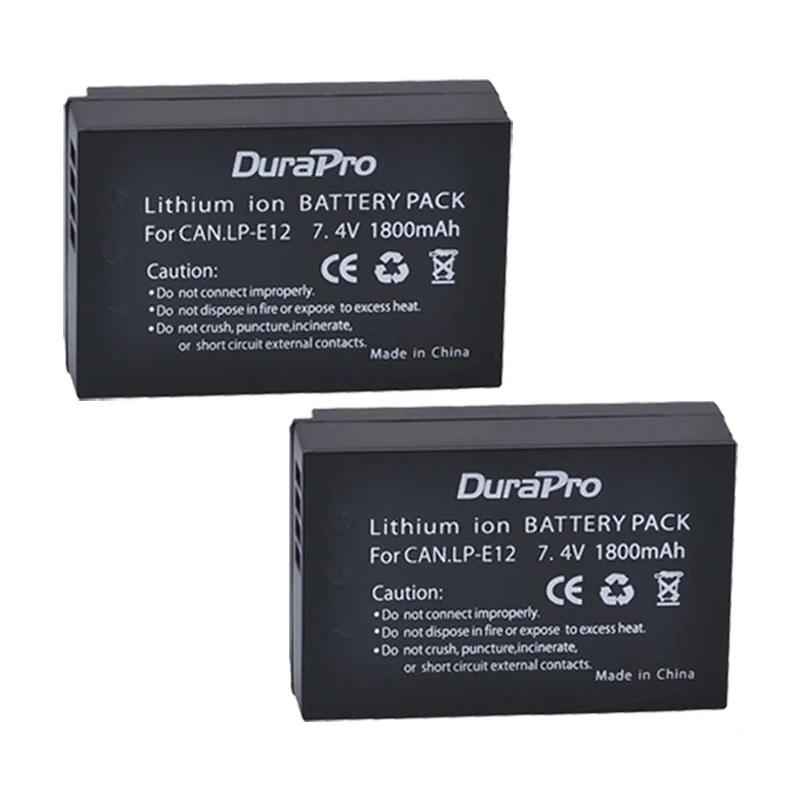 Аккумулятор LP-E12 1800 мАч для цифровых фотоаппаратов Canon EOS M M10 M50 M100 Rebel SL1 100D SX70HS