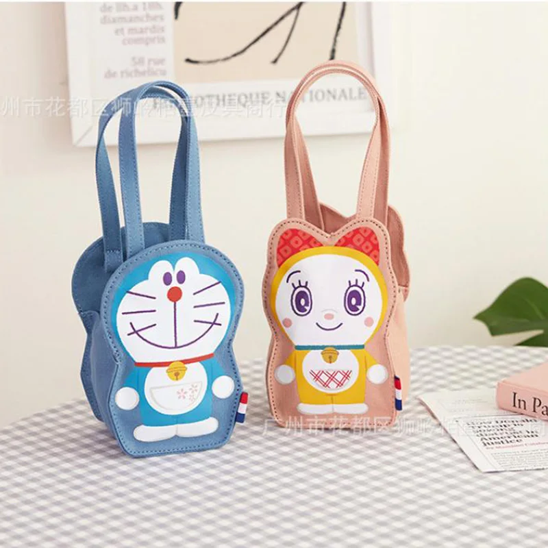 

Новая Милая мультяшная 3D Сумка-тоут Doraemon, холщовая модная сумка для девочек с сердечками, вместительная сумка для хранения игрушек для девочек