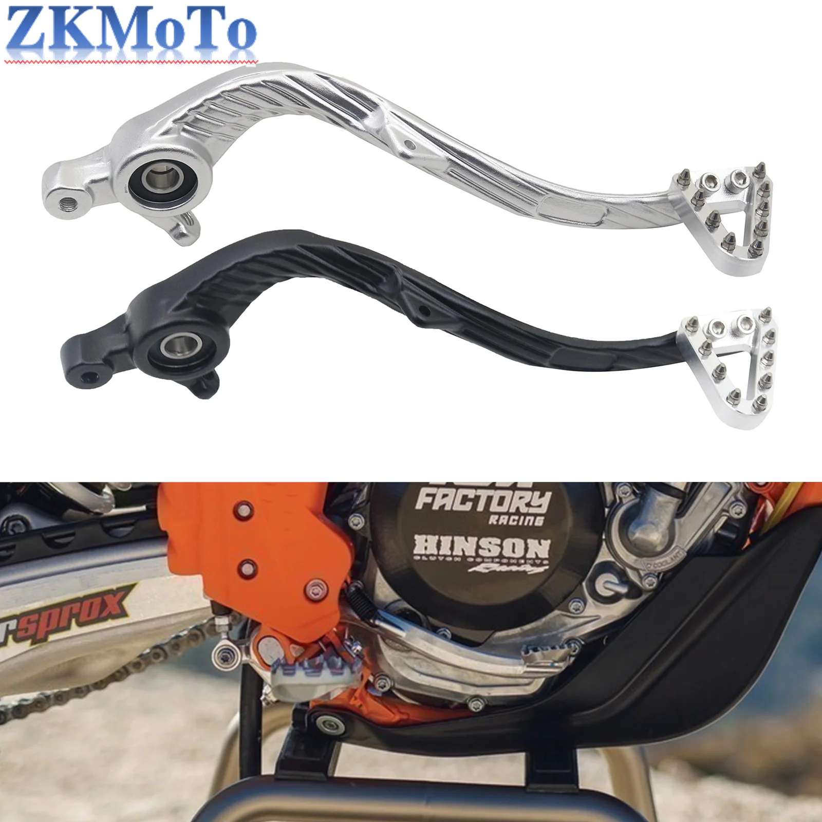 Фото Алюминиевый рычаг тормозной педали с ЧПУ для мотоцикла KTM XC XCF XCW SX SXF EXC EXCF TPi 6D 125 150 200 250 300 350 450 500 2024-2025 №1