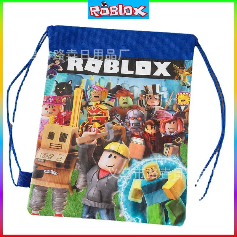 

Нетканый рюкзак Roblox на шнурке, школьный ранец с завязками, осветляющая сумка на молнии на плечо