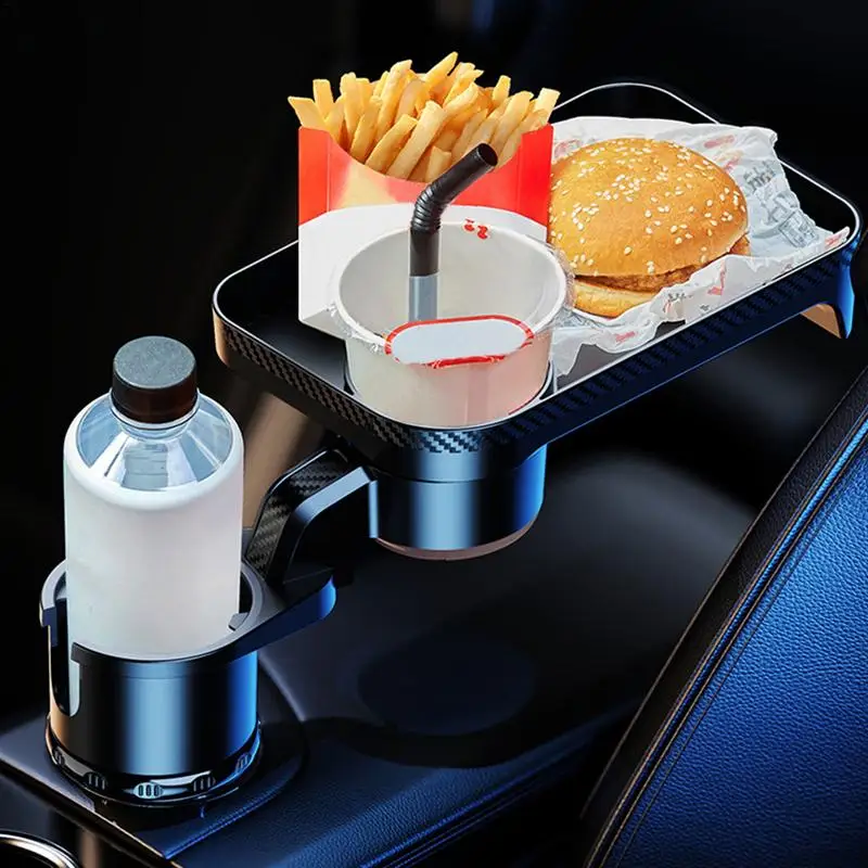 

Автомобильный поднос-держатель для стакана, регулируемый автомобильный поднос, слот для телефона, автомобильный Настольный органайзер для еды, вращающийся на 360 градусов держатель для напитков, автомобильные аксессуары