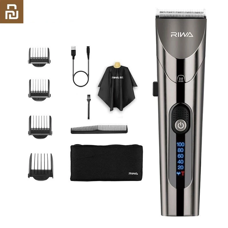 

Youpin RIWA RE-6305 Hair Clipper Men Washable Rechargeable Professional Barber Trimmer With Carbon Steel Cutter Head For xiaomi