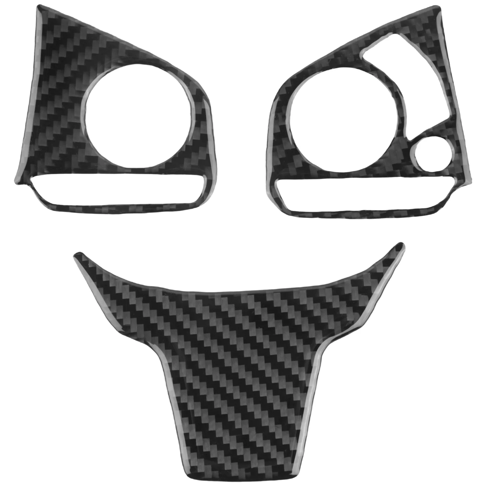 

3Pcs Car Carbon Fiber Steering Wheel Button Switch Panel Cover Trim Decoration for Honda Civic 2016 -