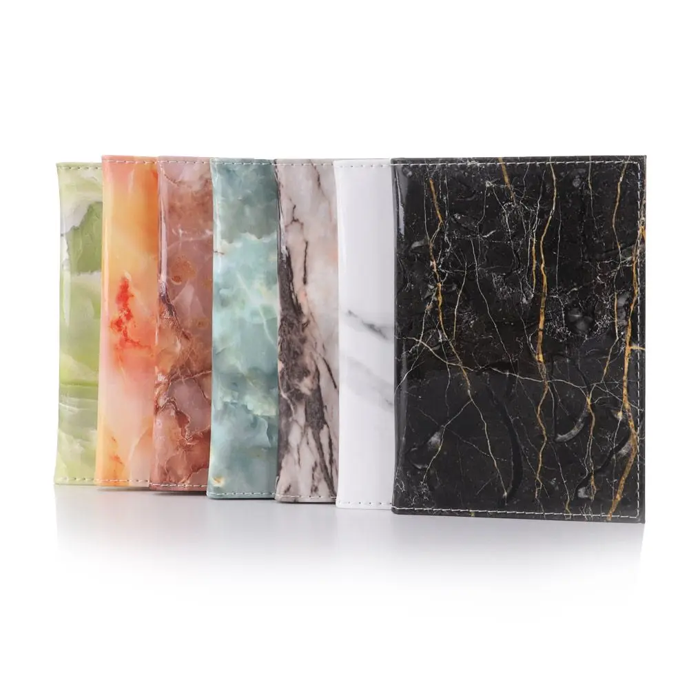 

New Women Men Passport Cover Pu Leather Marble Style Travel ID Credit Card Passport Holder Packet Wallet Purse Bags Pouch