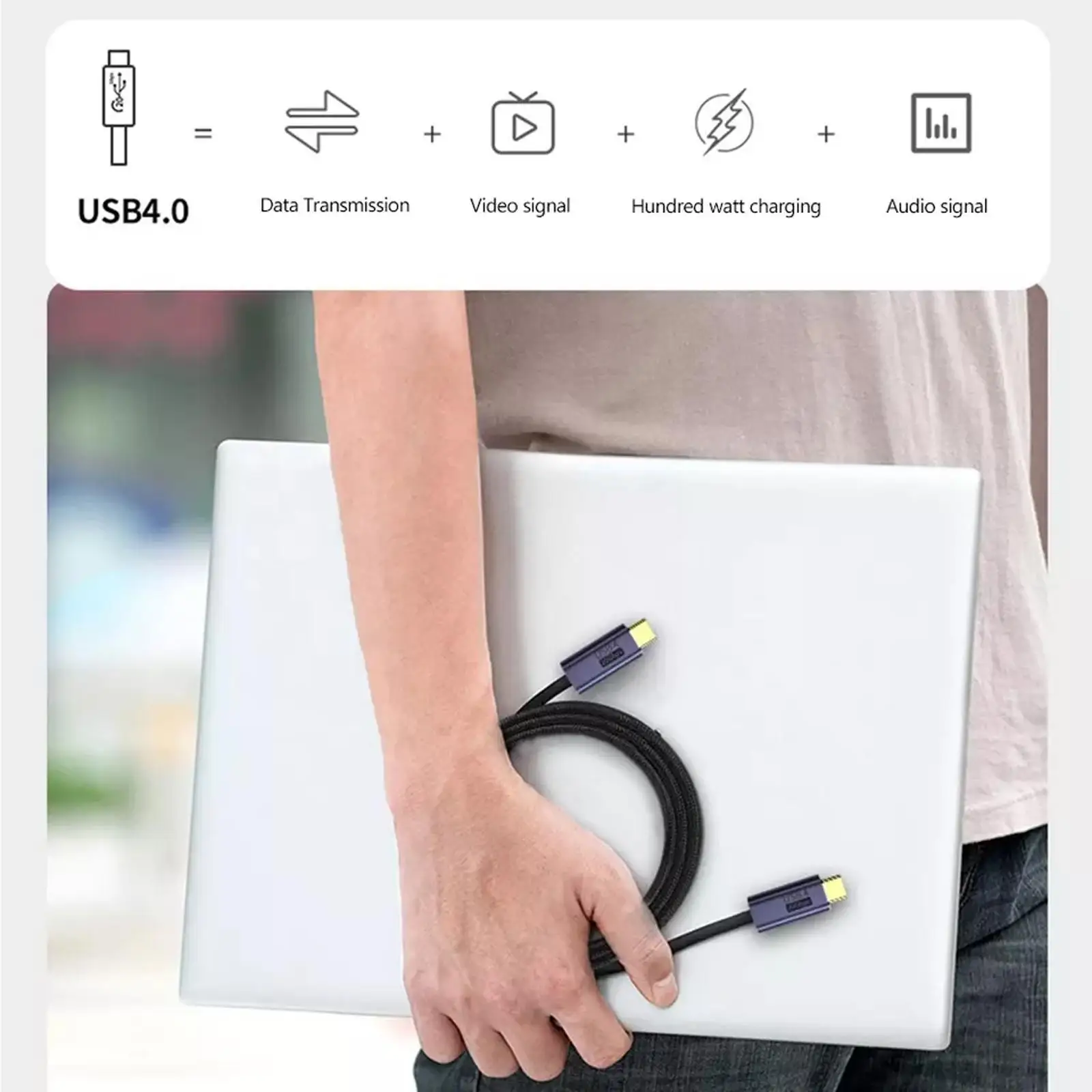 Фото USB-кабель для передачи данных, 20 Гбит/с, 100 Вт, 5 А №5