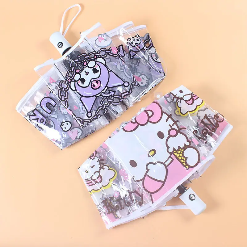 

HelloKittys Umbrella Kawaii Sanrio Kuromi Cinnamoroll Cartoon Anime Girl Heart Portable Folding Umbrella Gifts for Girls