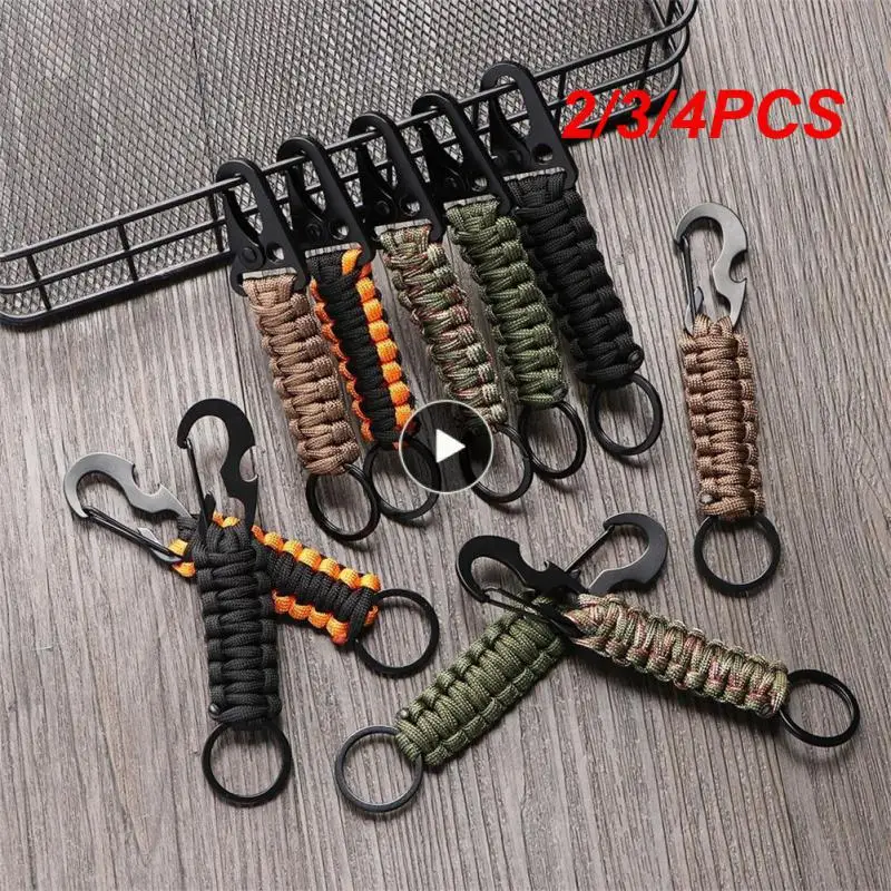 

2/3/4PCS Multi-tool Keychain Lifesaving Kit Seven-core Umbrella Emergency Military Paracord Cord Rope Outdoor Keychain Ring