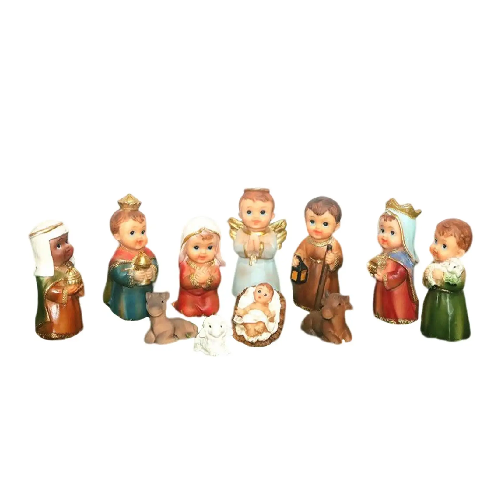 

11 Pieces Nativity Figurines Set Christmas Ornaments Crafts for Countertop