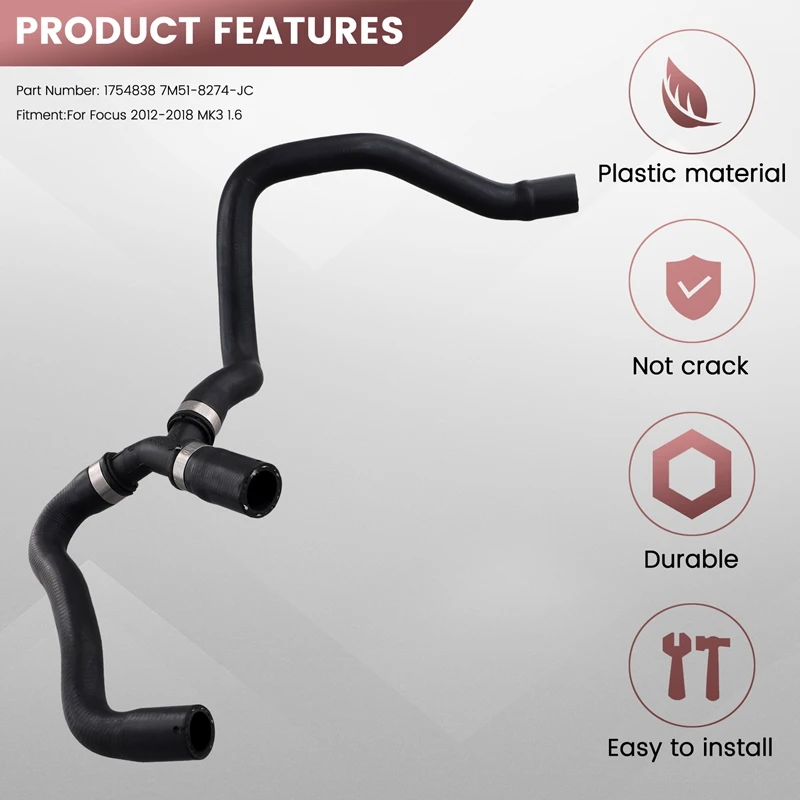 Шланг системы охлаждения автомобиля 1754838 7M51-8274-JC для Ford Focus 2012-2018 MK3 1 6 радиатор
