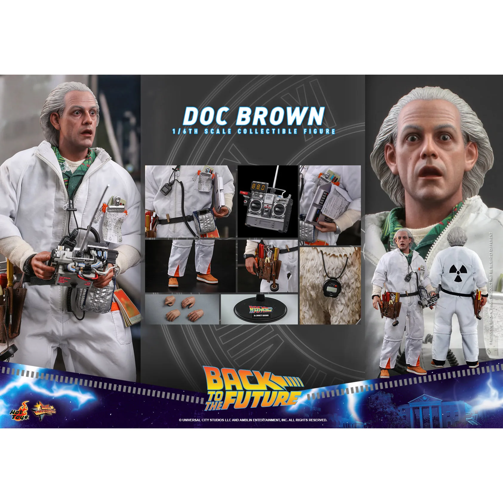 

HOTTOYS MMS609 MMS610 Dr. Emmett Brown Back To The Future Part 1/6 Movie Character Model Art Collection Toy Gift