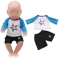 18 inch girls clothes sportswear ball clothes star pattern american newborn shoes baby toys for 43cm baby doll