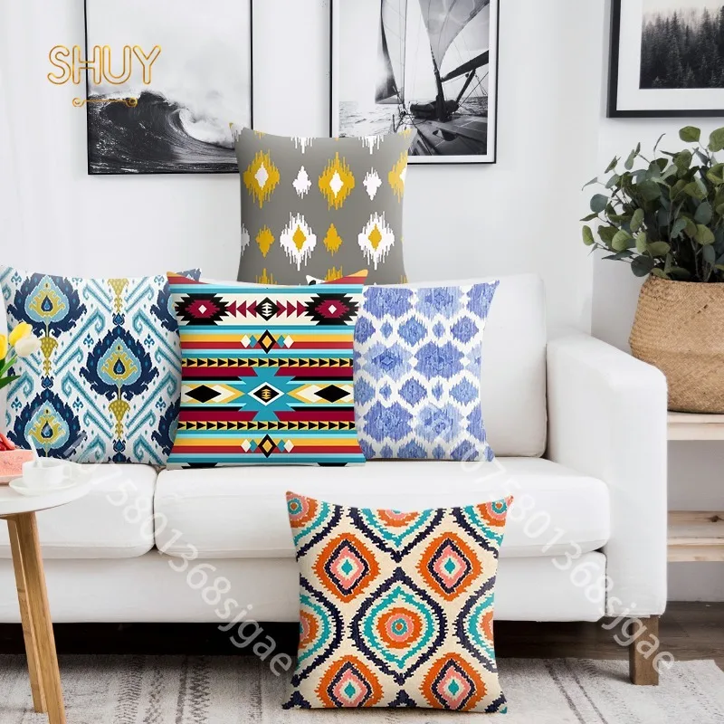 

Geometric Pillow Case Home Sofa Decoration Ethnic Style Square Throw Pillows Cushion Cover Bed Chair Car Seat Decor Pillowcase