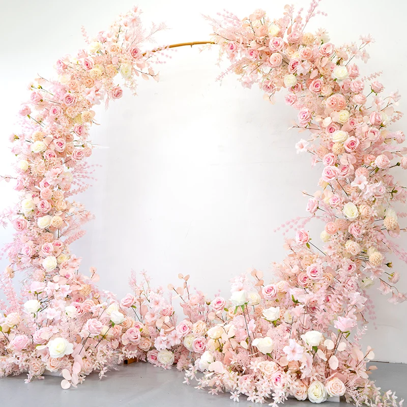 

Moon Arch Artificial Floral Wedding Stage Flower Row Arrangement Add Shelf Stand Party Photo Props Backdrop Window Display