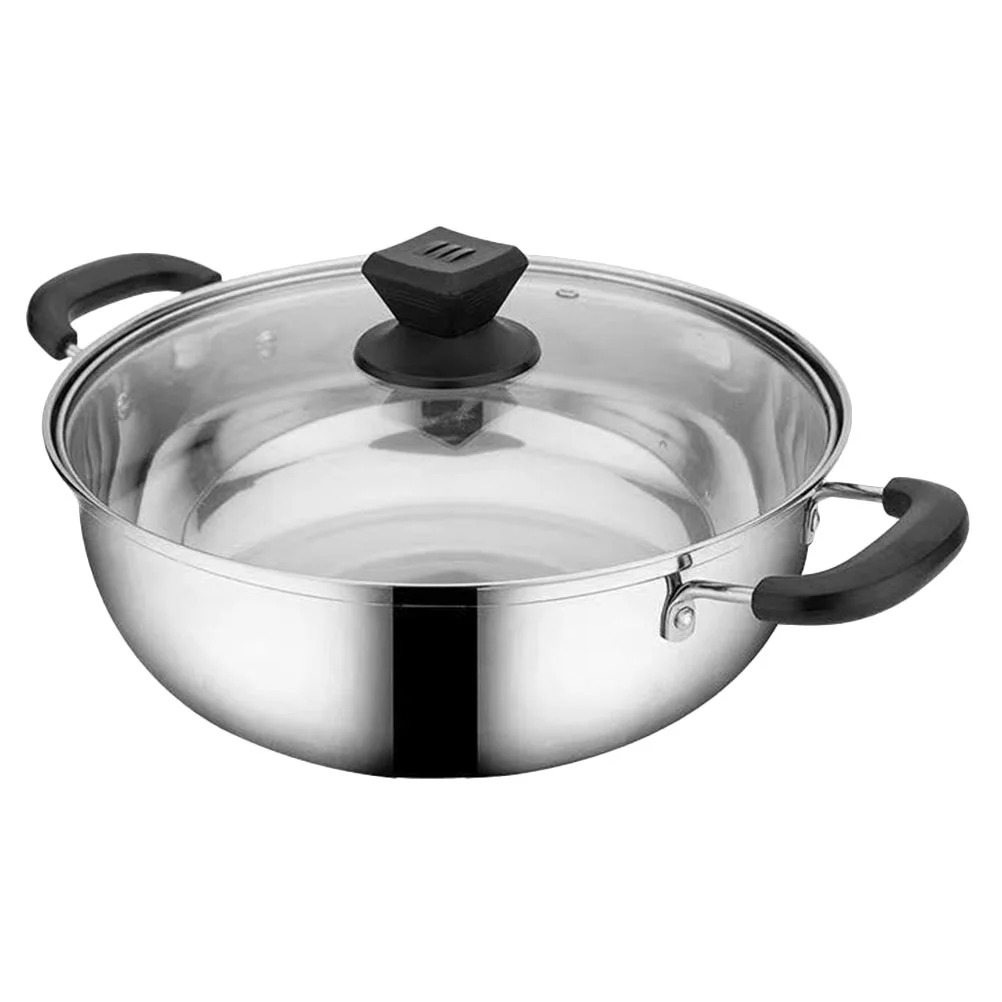 

Stock Pot Stainless Steel Cookware Double-handle Hot Pot Metal Stock Pot with Double Handles