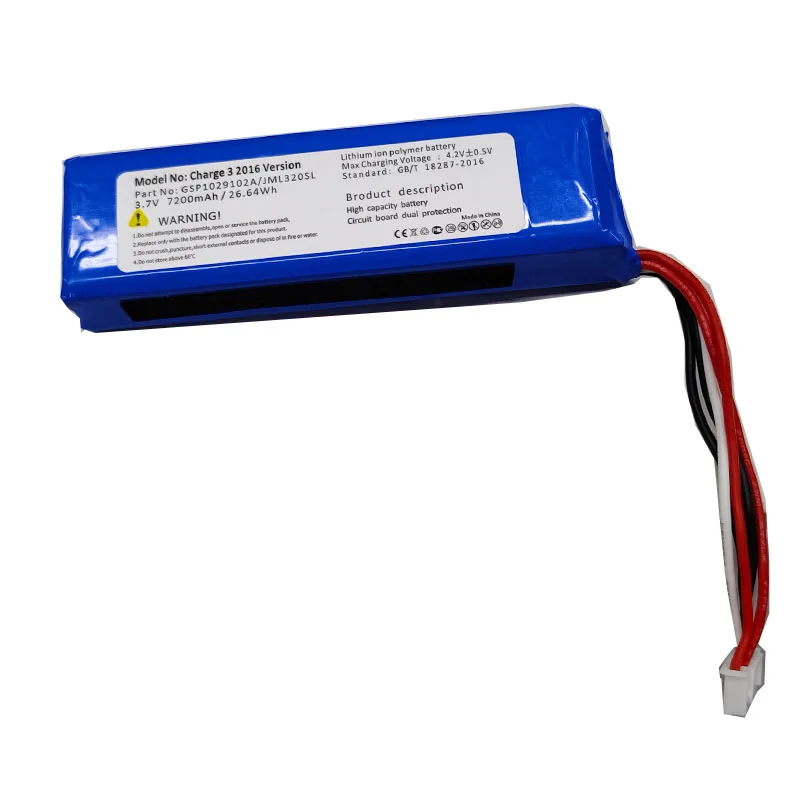 Аккумулятор GSP1029102A 7200 мАч 6000 для JBL Charge 3 версии 2016 зарядка батареи динамиков