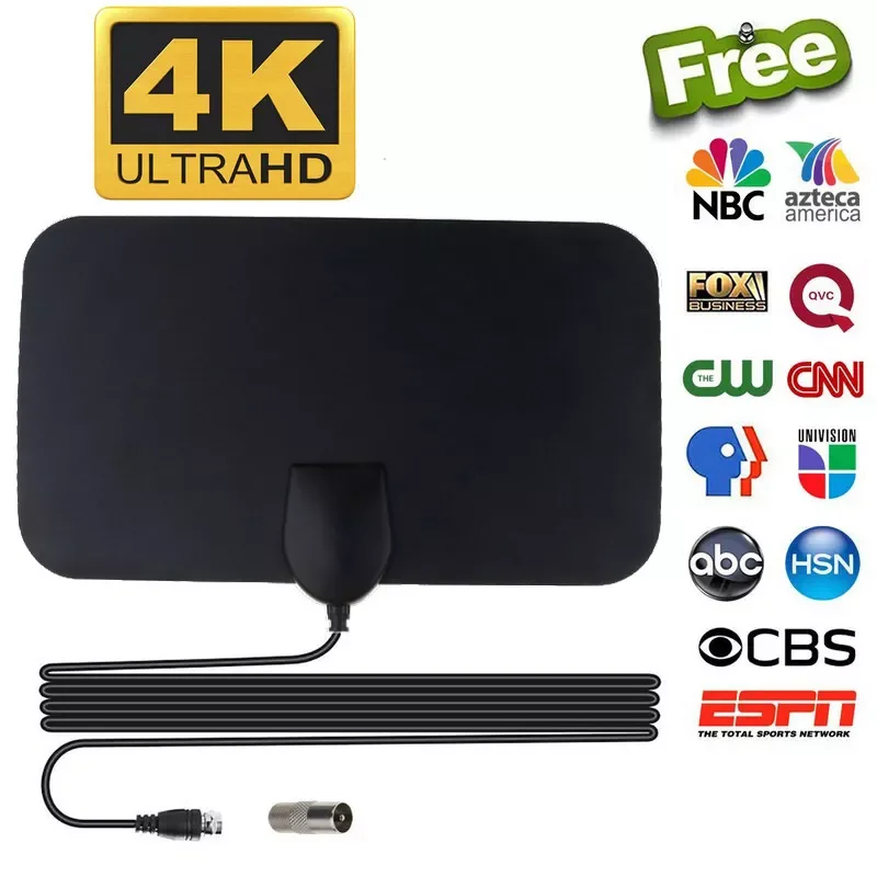 

TV Antenna DVB-T2 4K 8 K25DB High Gain HD TV DTV Box Digital EU Plug 5000 Miles Booster Active Indoor Aerial HD Flat Design