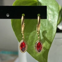 crystal faceted drop earrings womens diamond ruby earrings bohemian luxury earrings temperament wholesale