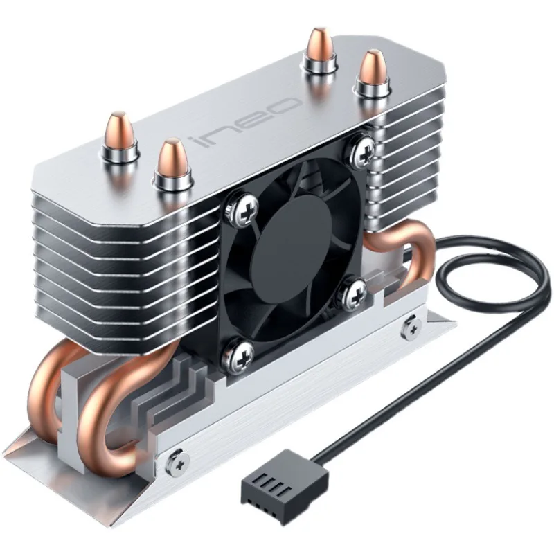 

M.2 Solid State Hard Disk Fan Rocket Heatsink Built-in Cooling Fan Silicon Therma Pads Cooler for M2 NVME 2280 SSD