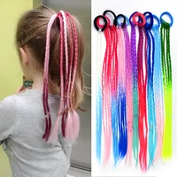 10 packs girls elastic hair band rubber band hair accessories wig ponytail headband kids twist braid rope headdress hair braider
